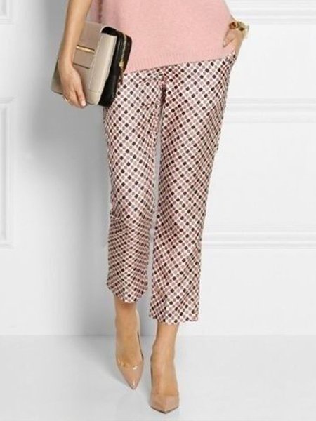 

Urban Geometric Fashion Pants, Pink, Pants