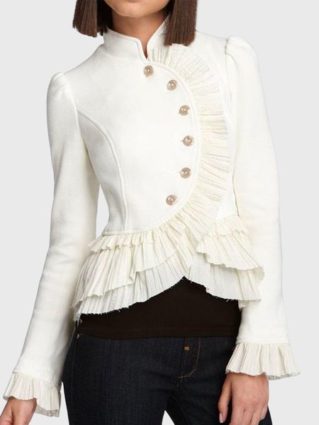 

Plain Urban Long Sleeve Regular Fit Jacket, White, Jackets