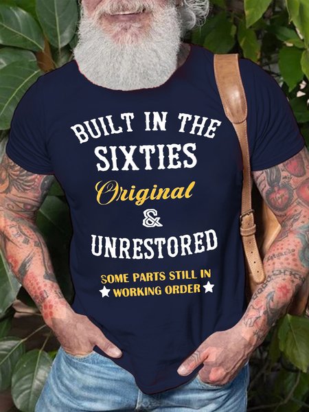 

Mens Grumpy Sixties Funny Text Letters Cotton T-Shirt, Purplish blue, T-shirts