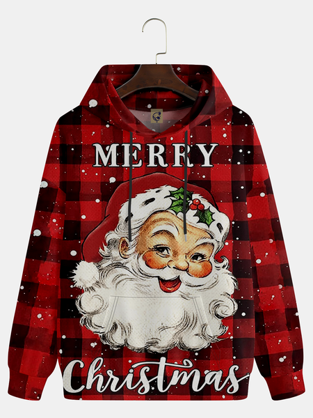 

Ugly Plaid Santa Claus Hoodie Sweatshirt, Red, Hoodies&Sweatshirts