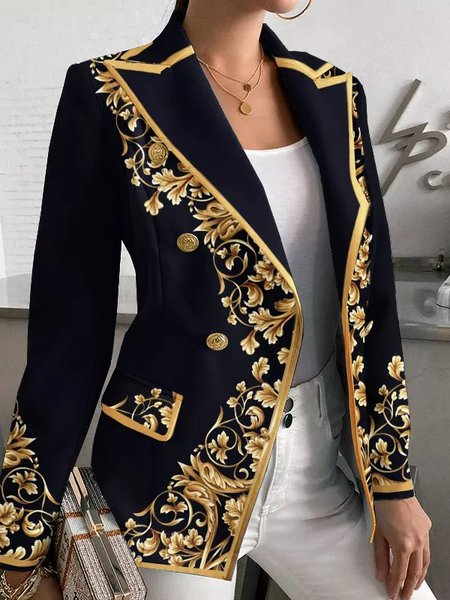

Urban Shawl Collar Color Block Blazer, Black, Blazers