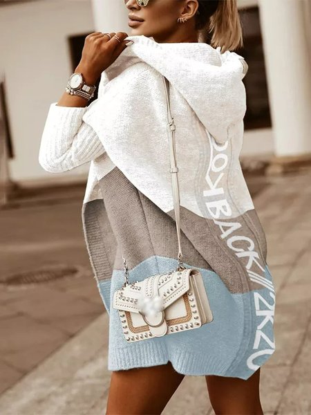 

Hoodie Yarn/Wool Yarn Teddy Jacket, Blue, Outerwear