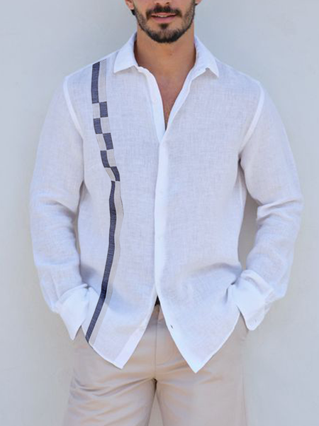 

Striped Plaid Long sleeve shirt, As picture, Long Sleeve Shirts