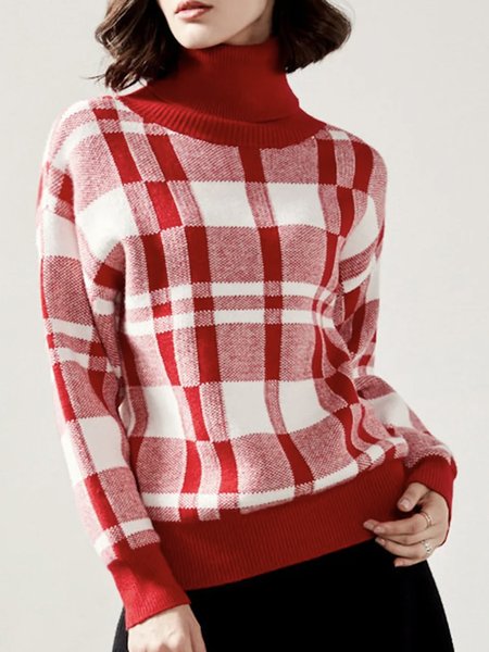 

Long sleeve Regular Fit Casual Sweater, Red, Pullovers