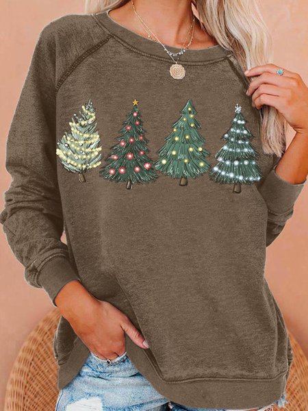 

Womens Christmas Tree Casual Sweatshirt, Coffee, Hoodies&Sweatshirts