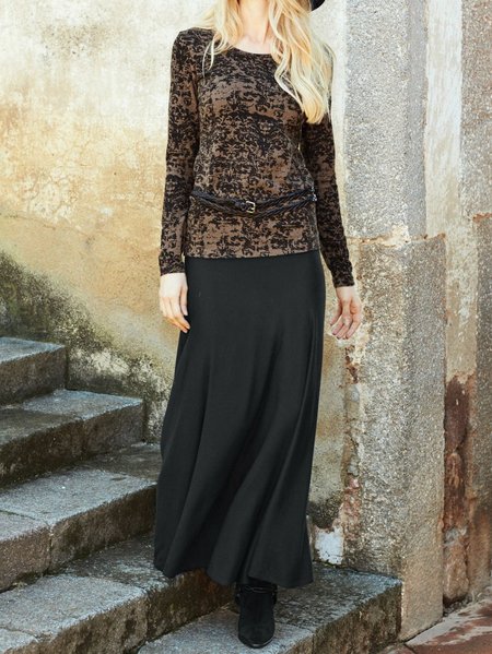

Casual Crew Neck Two Piece Sets, Black, Suit Set