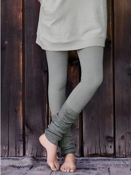 

Casual Plain Leggings, Gray, Leggings