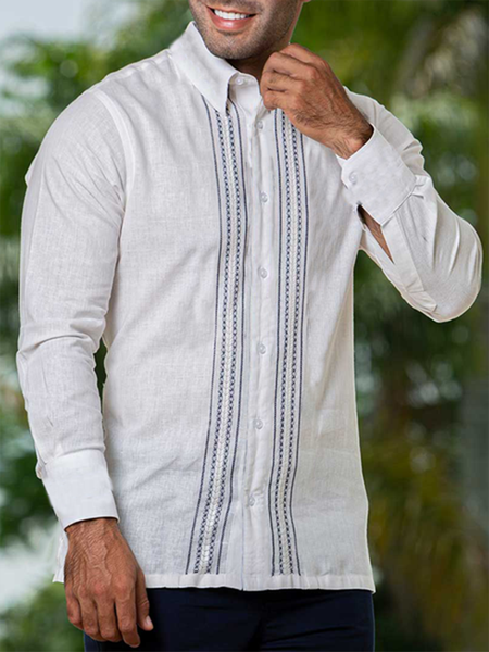 

Striped Embroidered Long sleeve shirt, As picture, Long Sleeve Shirts