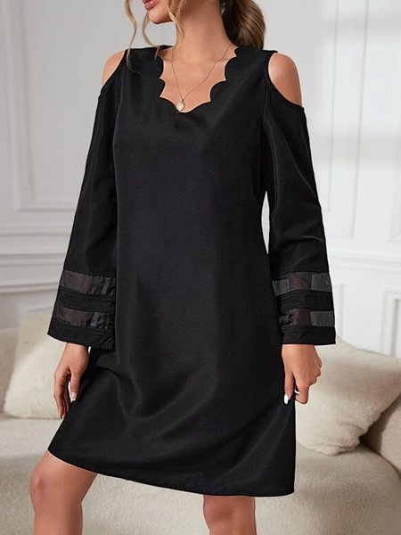 

Organza Off-Shoulder Party Dress, Black, Dresses