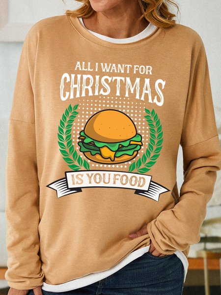 

Lilicloth X Jessanjony All I Want For Christmas Is You Food Women's Sweatshirts, Light brown, Hoodies&Sweatshirts