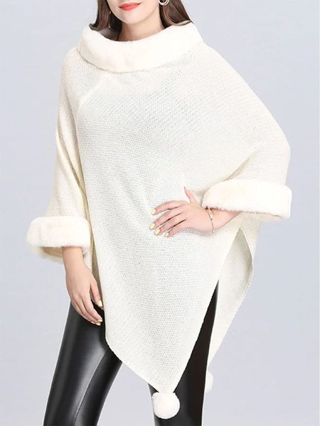 

Long sleeve Regular Size Casual Sweater, White, Pullovers