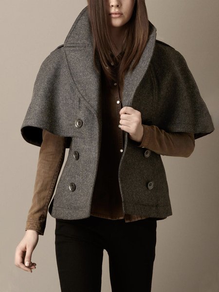 

Plain Urban Regular Fit Long Sleeve Jacket, Deep gray, Jackets