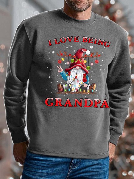 

Men I Love Being Grandpa Merry Christmas Gnomes Regular Fit Sweatshirt, Gray, Hoodies&Sweatshirts
