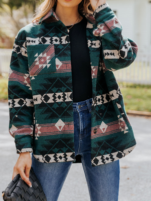

Casual Wooven Shacket, Multicolor, Coats