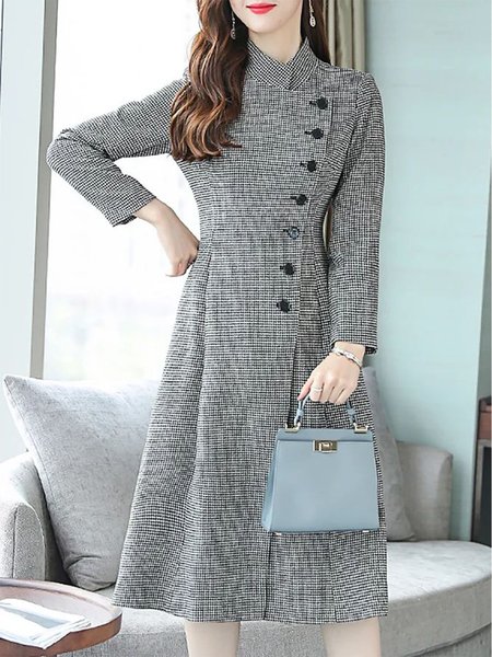 

Long sleeve Regular Fit Casual Overcoat, Gray, Coats