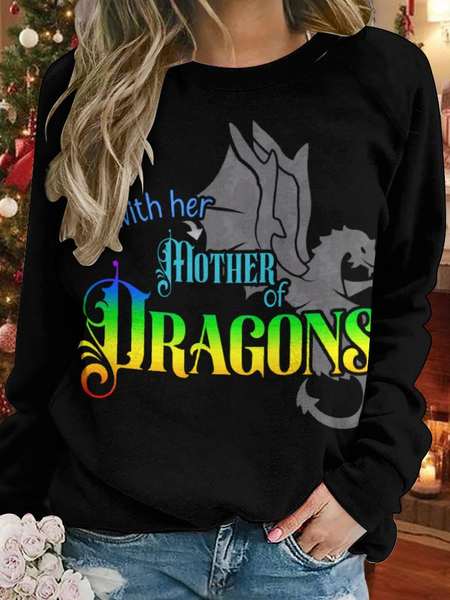 

Lilicloth X Paula I'm With Her Mother Of Dragons Women's Sleeve Casual Sweatshirt, Black, Hoodies&Sweatshirts