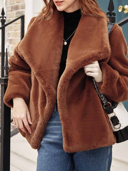 

Long sleeve Regular Fit Elegant Lapel Collar Overcoat, Camel, Coats