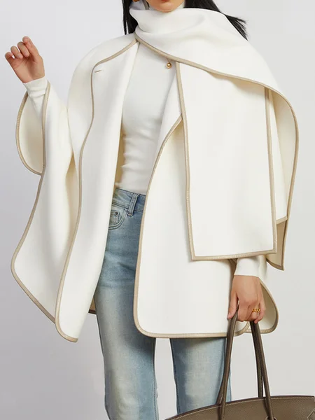 

Simple Plain Long Sleeve Loosen Jacket, White, Jackets