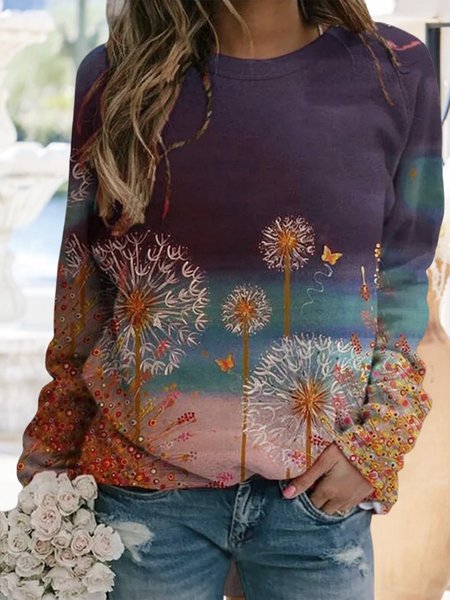 

Cotton Long Sleeve Sweatshirt & Hoodies, Purple, Sweatshirts & Hoodies