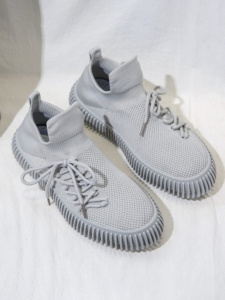 

Plus Size Strap Mesh Fabric Sneakers, Gray, Sneakers