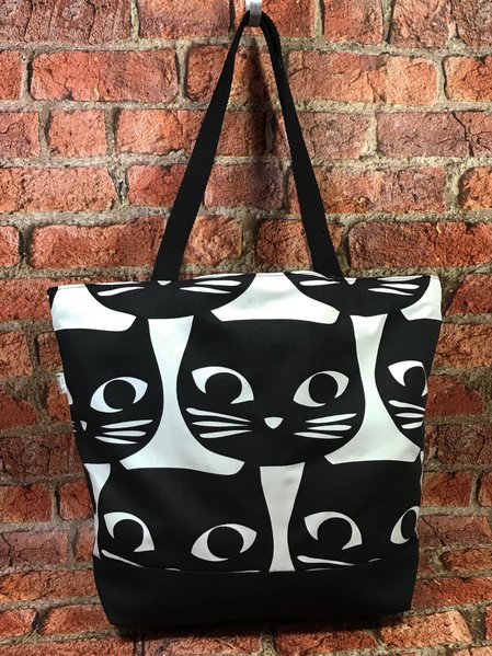 

Casual Black Cat Pattern Shoulder Bag Cat Pattern Shopping Bag Everyday Outing Clothing Matching, Bags