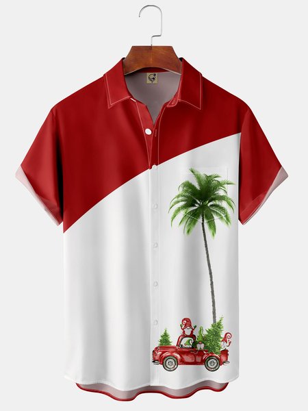 

Christmas Chest Pocket Short Sleeve Shirt, Red, Short Sleeve Shirts