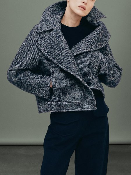 

Long sleeve Loose Shawl Collar Urban Jacket, Gray, Jackets