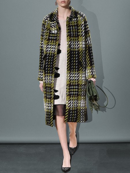 

Long sleeve Loose Elegant Shawl Collar Jacket, Green, Jackets