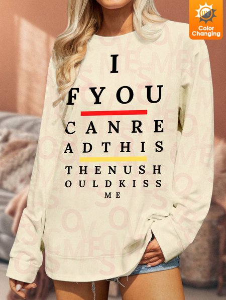 

Lilicloth X Kat8lyst Unisex I F You UV Color Changing Sweatshirt, Apricot, Hoodies&Sweatshirts
