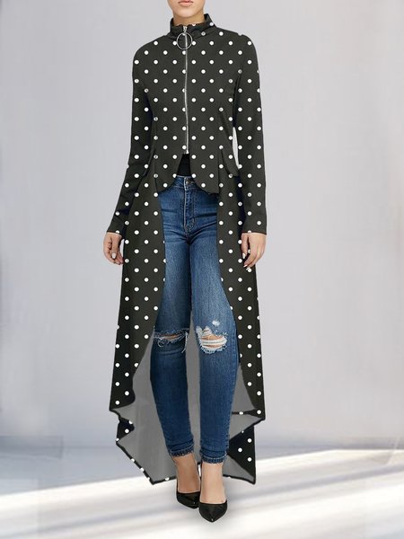 

Urban Long Sleeve Polka Dots Jacket, Black-white, Jackets