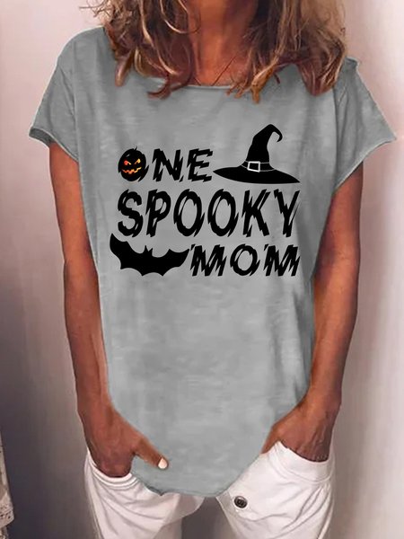 

Lilicloth X Y One Spooky Mom Halloween Women's T-Shirt, Gray, T-shirts