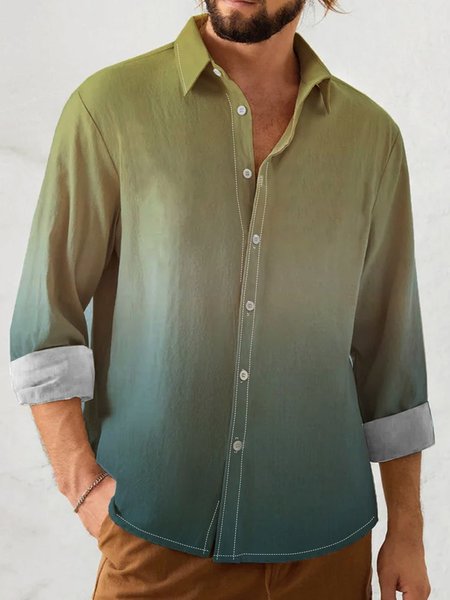 

Gradient Long Sleeve Shirt, As picture, Long Sleeve Shirts
