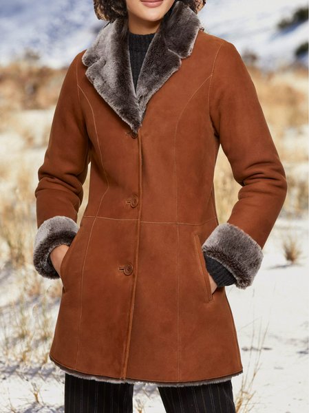 

Boho Color Block Regular Fit Teddy Jacket, Brown, Coats