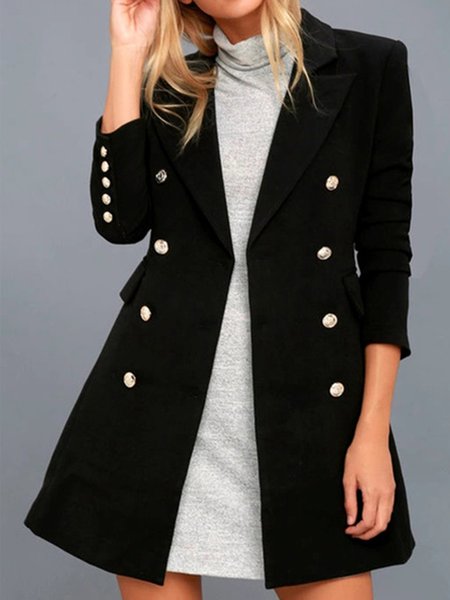 

Three Quarter Shawl Collar Casual Tight Blazer, Black, Blazers