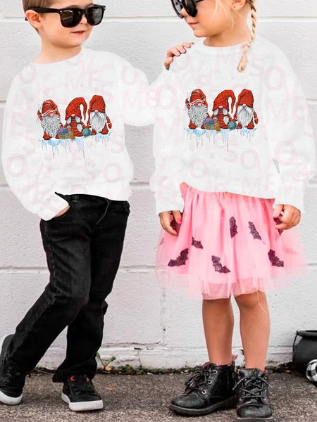 

Christmas Crew Neck Regular Fit Parents & Children Matching UV Color Changing Sweatshirt, White, Kid's Sweatshirts