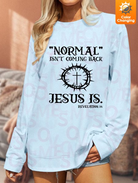 Unisex Jesus UV Color Changing Sweatshirt, Blue, Hoodies&Sweatshirts