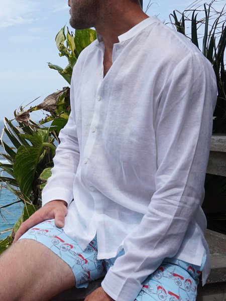 

Cotton And Linen Long Sleeve Shirt, White, Long Sleeve Shirts