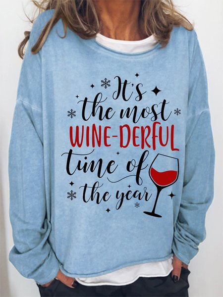 

Women Funny Christmas It's the most WINE Loose Sweatshirts, Light blue, Hoodies&Sweatshirts
