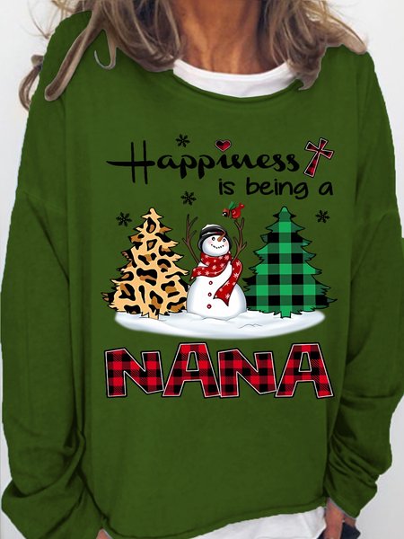 

Womens Happiness Is Be In A Nana Grandma Christmas Casual Sweatshirt, Green, Hoodies&Sweatshirts