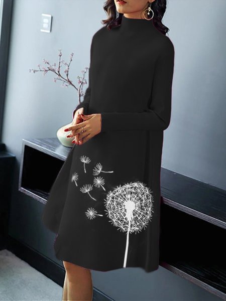 

Turtleneck Dandelion Regular Fit Dresses, Black, Dresses