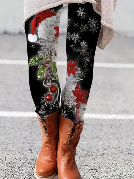 

Christmas Casual Leggings, Black, Leggings