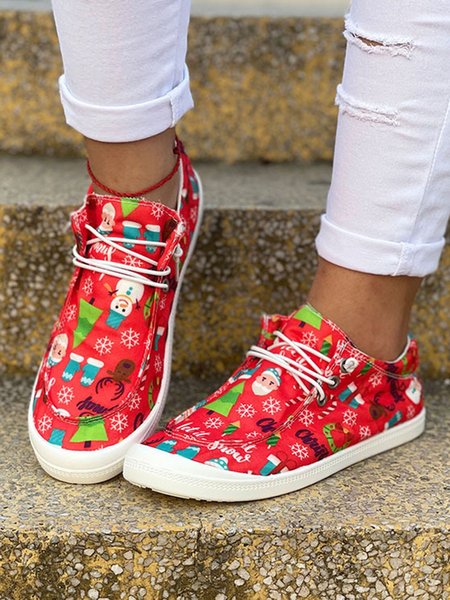 

Christmas Snowman Printing Sneakers, Color1, Sneakers