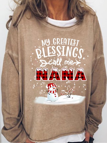 

Womens Great Blessing Call Me NANA Christmas Gift grandma Sweatshirt, Light brown, Hoodies&Sweatshirts