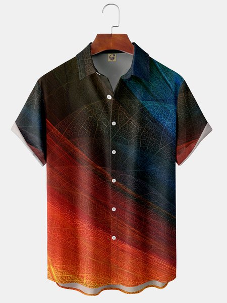 

Abstract Texture Chest Pocket Short Sleeve Shirt, Blue, Men Shirts
