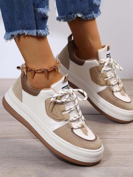 

Color Block Warm Lined Sneakers, Khaki, Sneakers