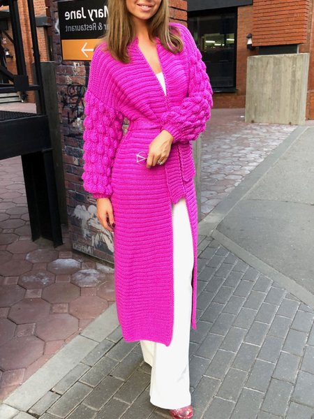 

Regular Fit Long Sleeve Urban Sweater Coat, Rose red, Cardigans