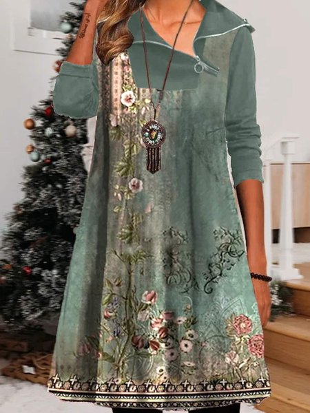 

Ethnic Asymmetrical Boho Dresses, Multicolor, Dresses