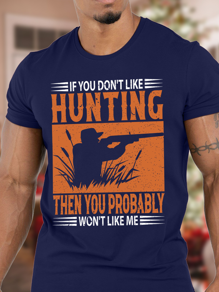 

Lilicloth X Jessanjony If You Don't Like Hunting Then You Probably Won‘t Like Me Men's T-Shirt, Purplish blue, T-shirts