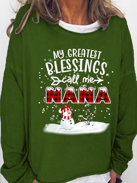 

Womens Great Blessing Call Me NANA Christmas Gift grandma Sweatshirt, Green, Hoodies&Sweatshirts