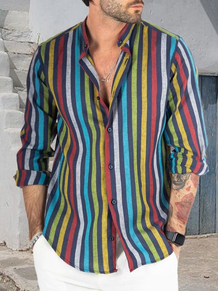 

Striped Long Sleeve Shirt, Multicolor, Long Sleeve Shirts